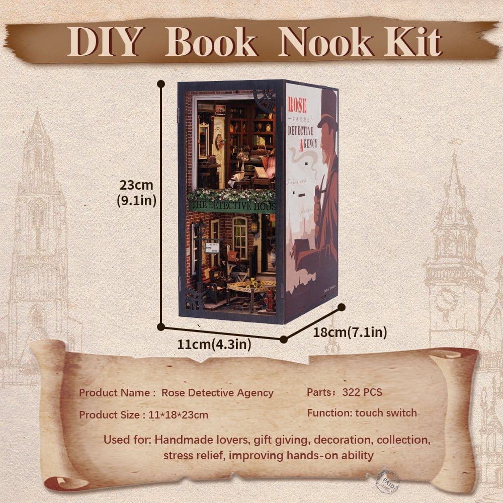 Maquette Book Nook Rose Detective Agency 23 x 11 cm