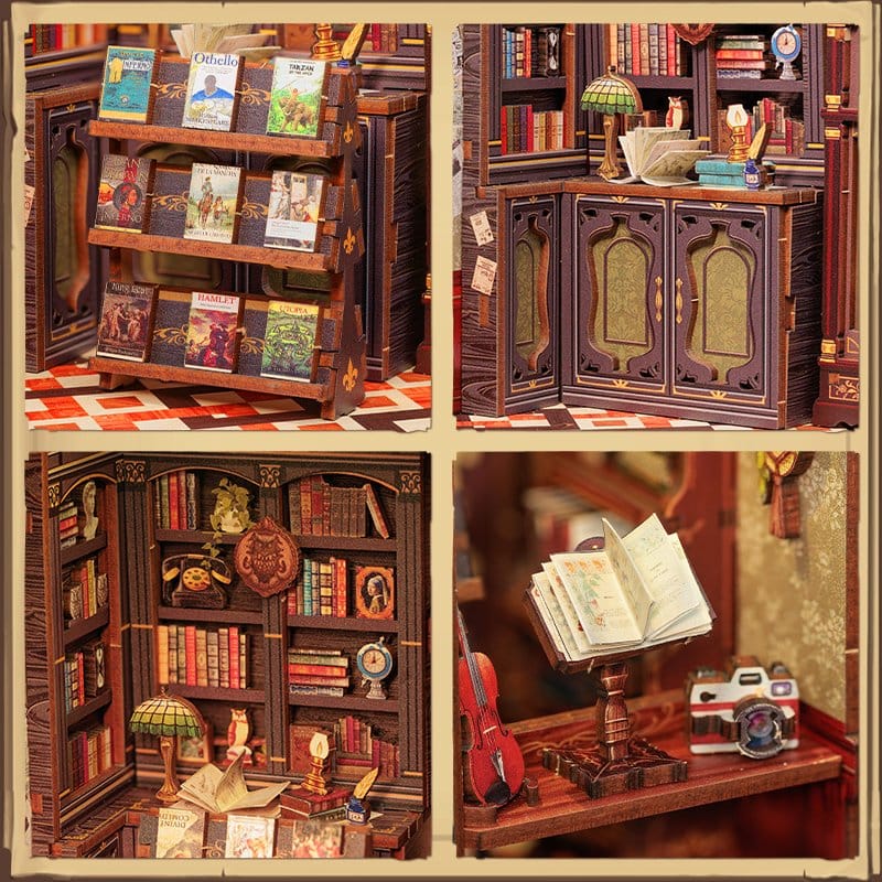 Maquette Book Nook Owl Bookstore 17 x 12 cm