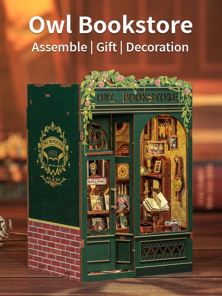 Maquette Book Nook Owl Bookstore 17 x 12 cm