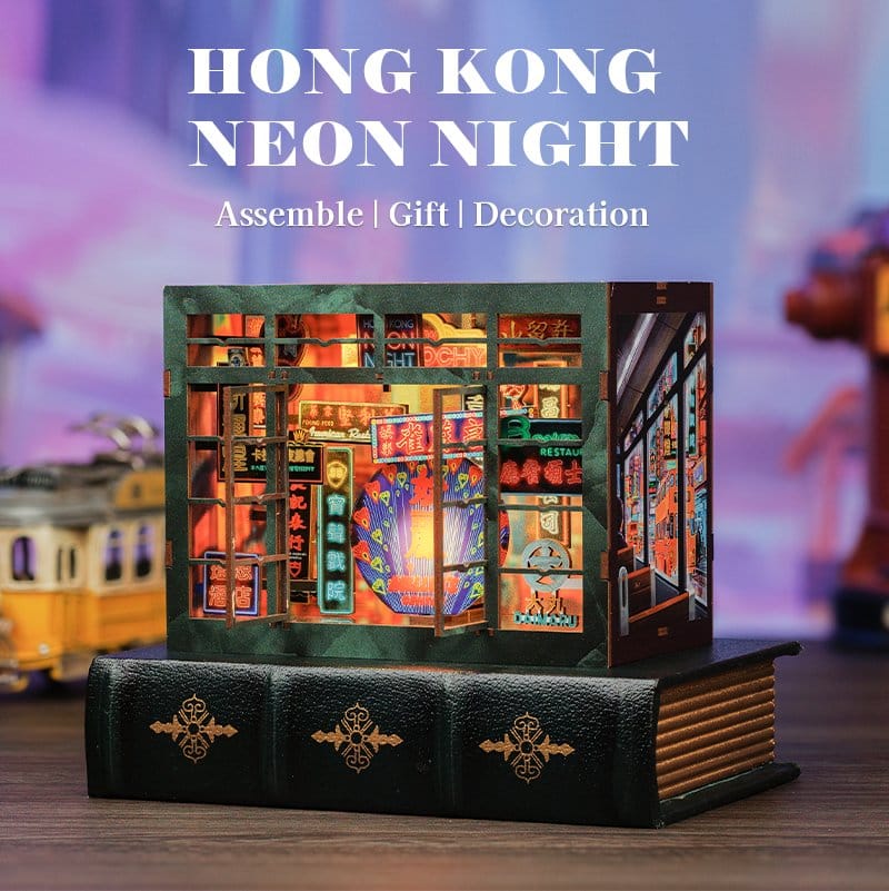 Maquette Book Nook Hong Kong Neon Light 13 x 17 cm