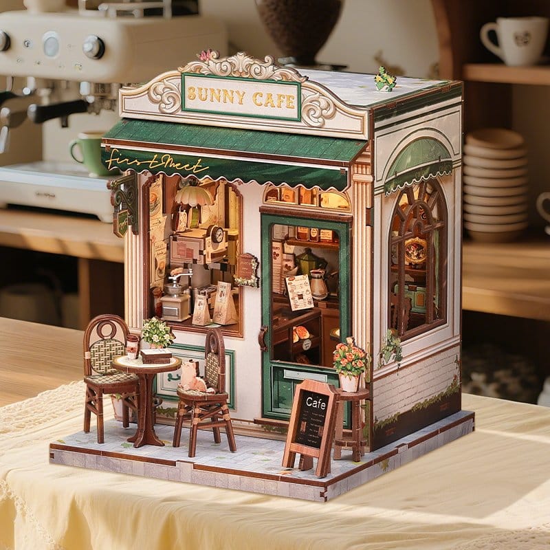 Figurine Model Kit Miniature House Sunny Cafe 20 x 16 cm