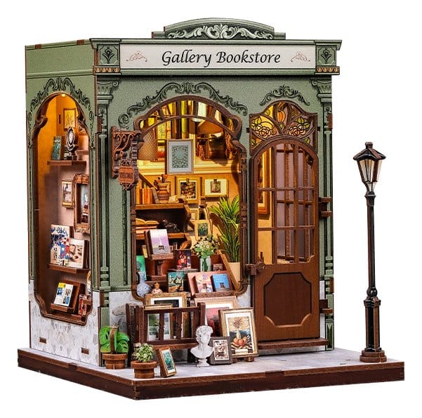 Figurine Model Kit Miniature House Gallery Bookstore 20 x 16 cm