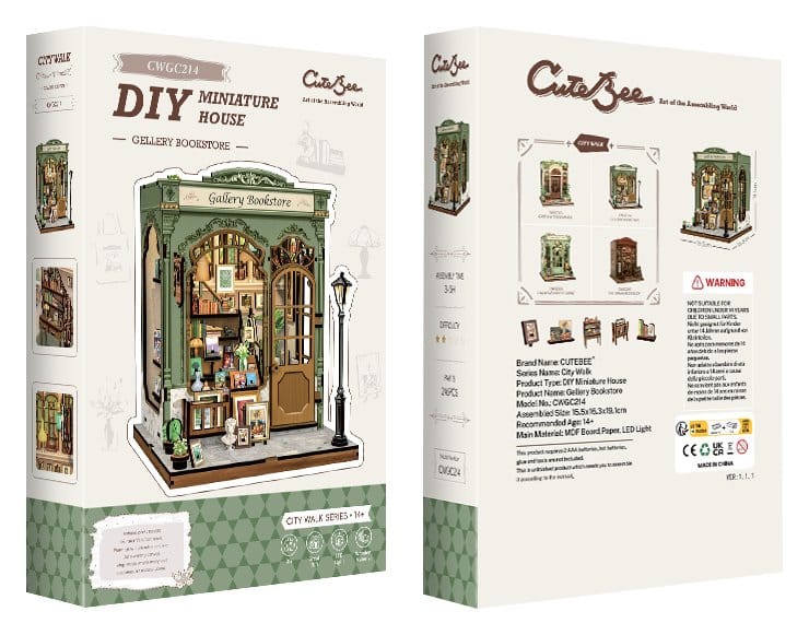 Figurine Model Kit Miniature House Gallery Bookstore 20 x 16 cm