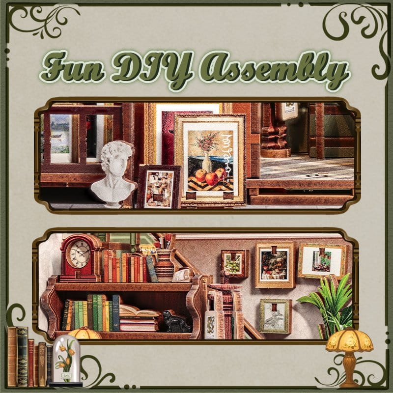Figurine Model Kit Miniature House Gallery Bookstore 20 x 16 cm
