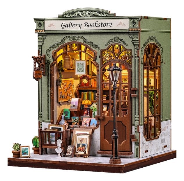 Figurine Model Kit Miniature House Gallery Bookstore 20 x 16 cm