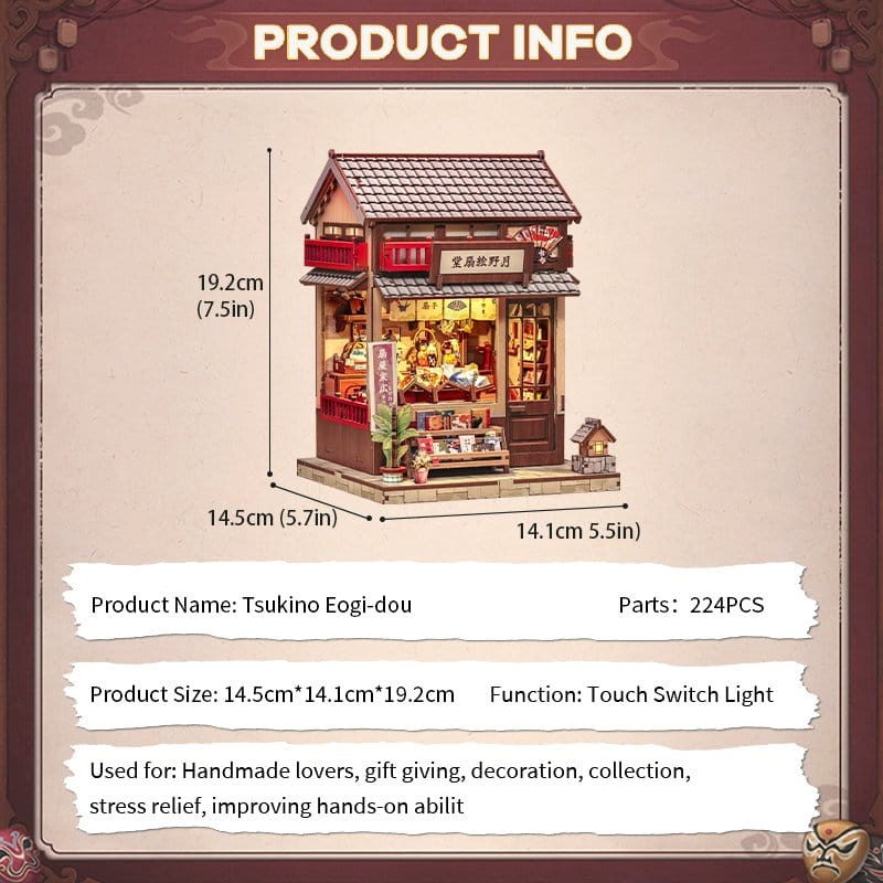Figurine Model Kit Miniature House Tsukino Eogi-dou 19 x 14 cm