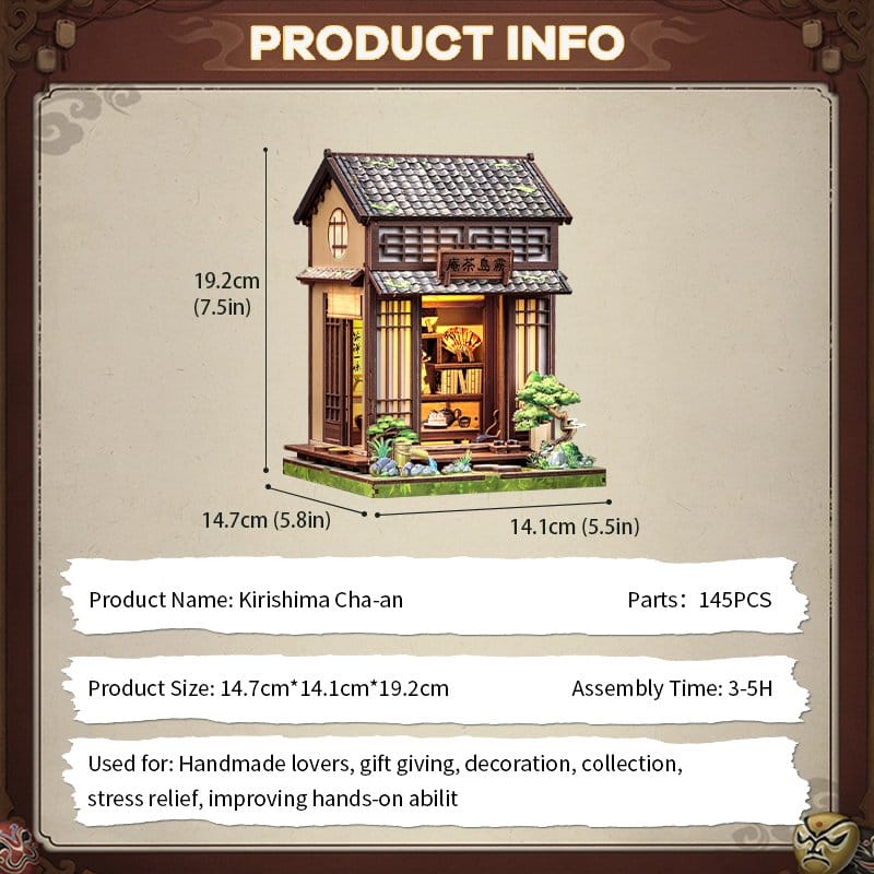 Maquette Miniature House Kirishima Cha-an 19 x 14 cm