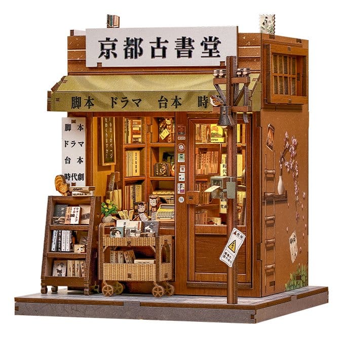 Figurine Model Kit Miniature House Antique Bookery of Kyoto 18 x 15 cm