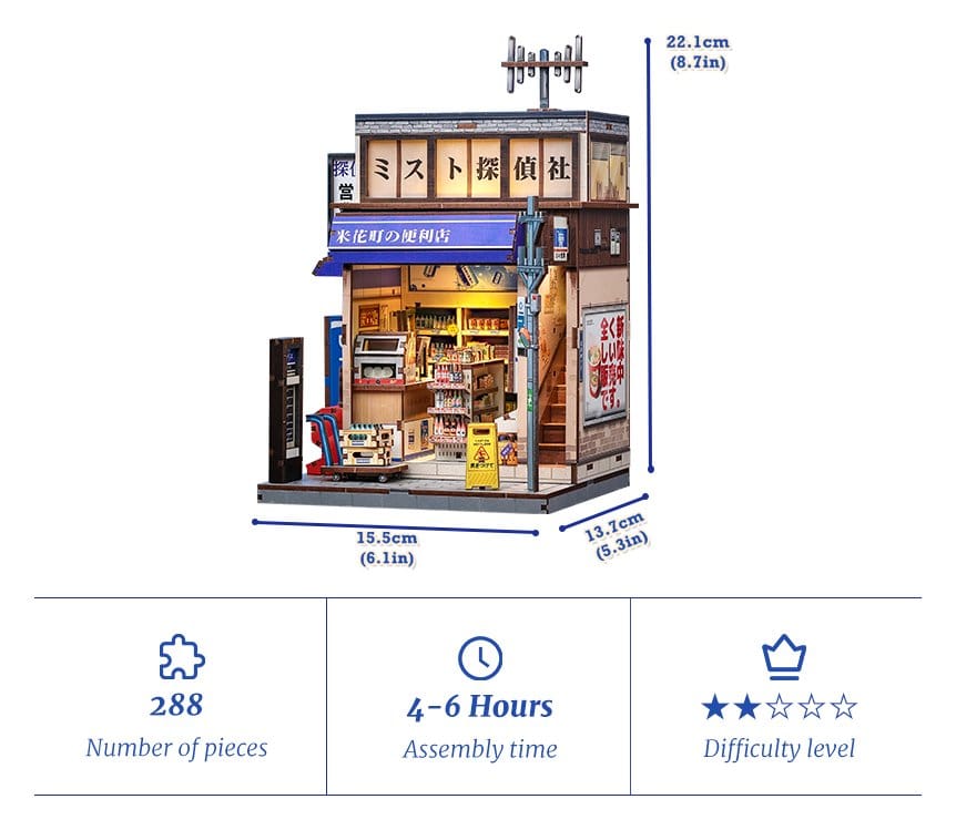 Maquette Miniature House Beika-cho Convenience Store 22 x 15 cm