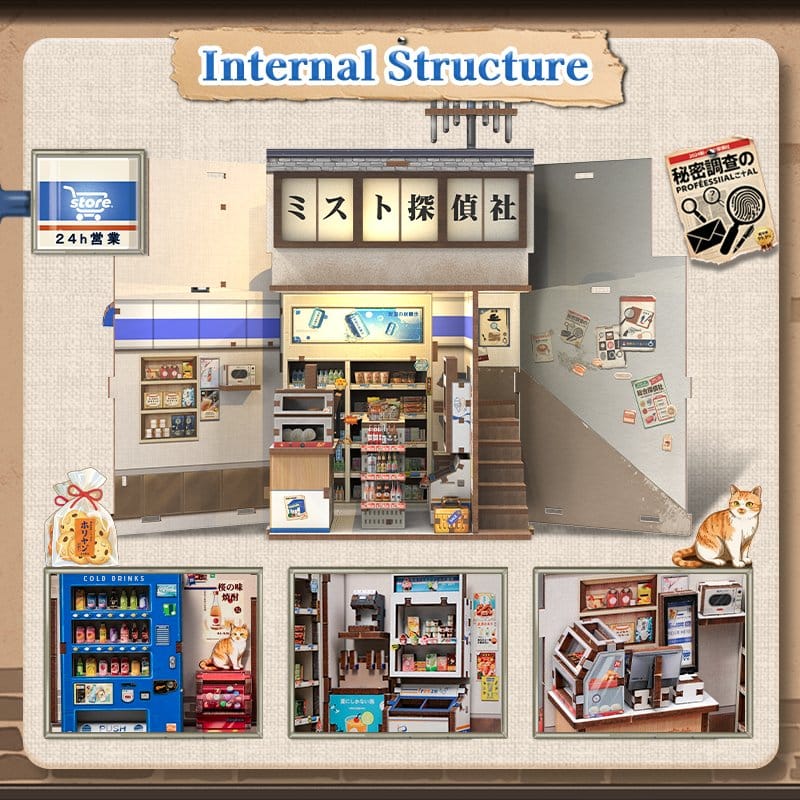 Maquette Miniature House Beika-cho Convenience Store 22 x 15 cm