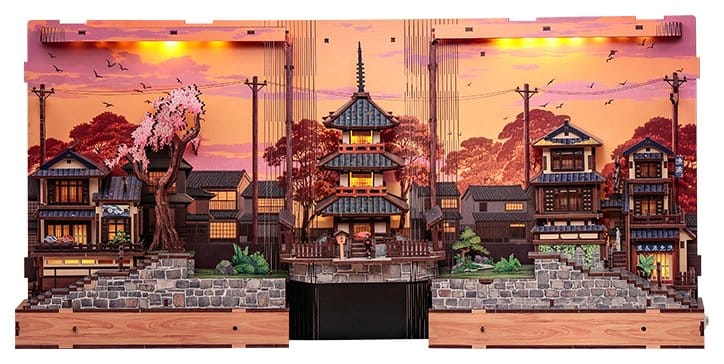 Maquette Book Nook Twilight Sakura Path 23 x 12 cm