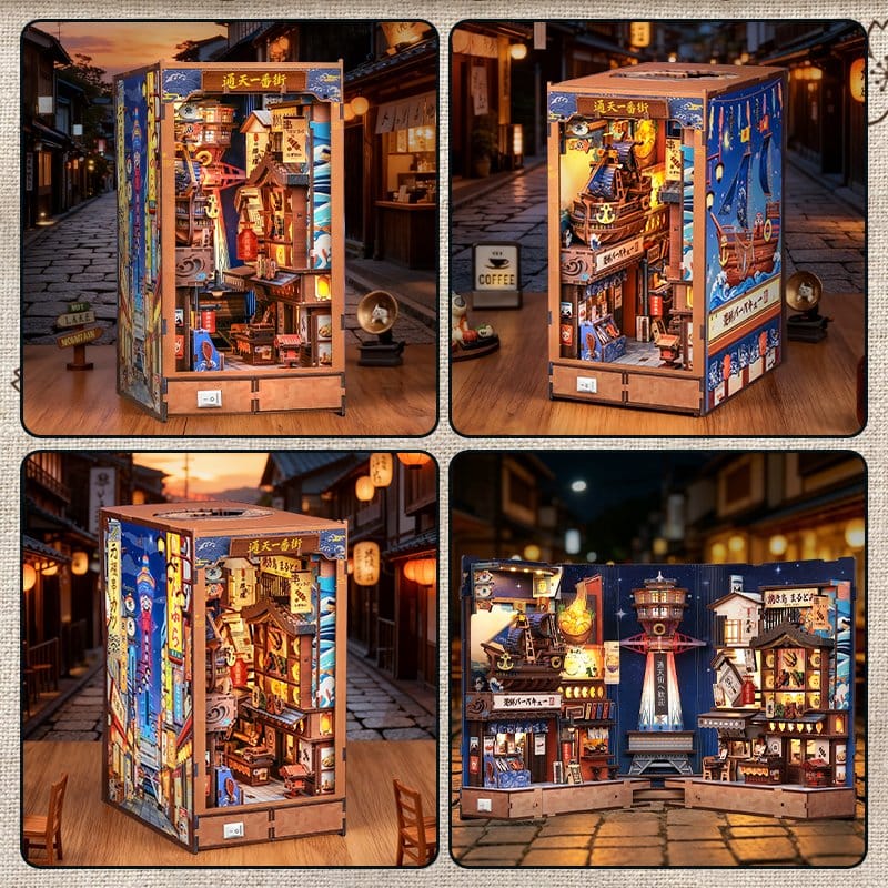 Maquette Book Nook Tsutenkaku Ichiban Street 23 x 12 cm