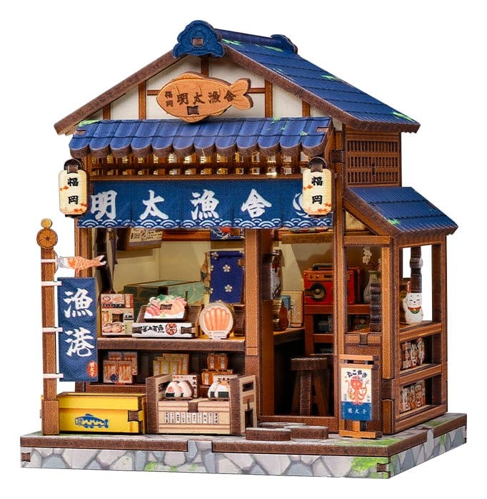 Figurine Model Kit Miniature House Fukuoka Mentaiko Kitchen 11 x 9 cm