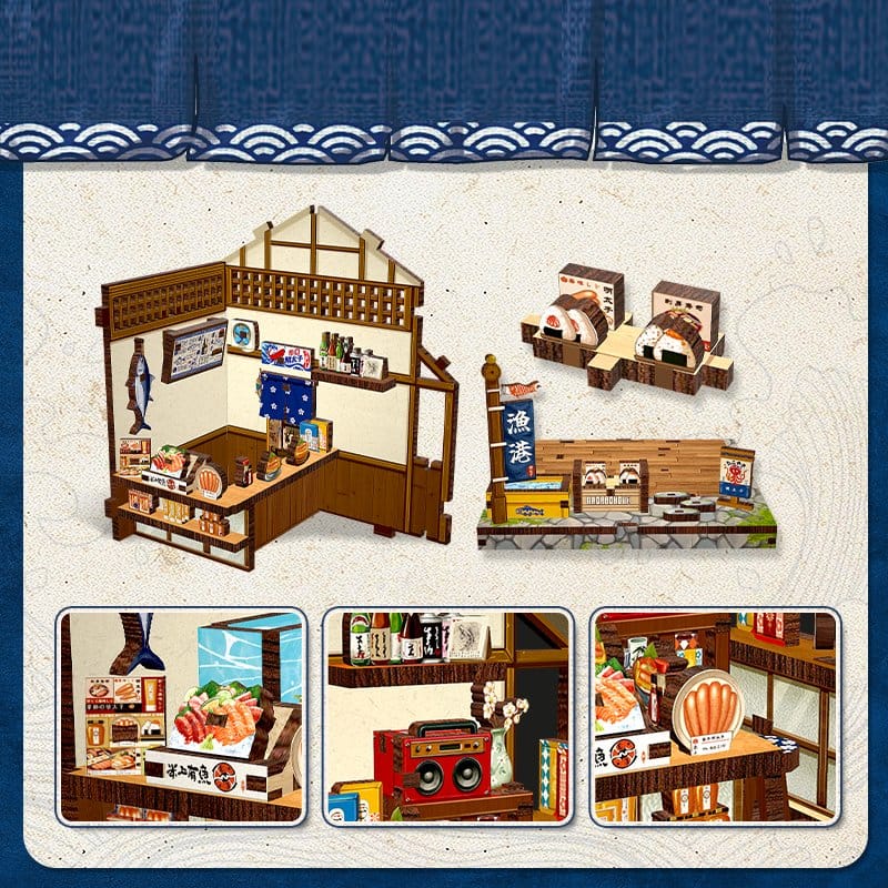 Figurine Model Kit Miniature House Fukuoka Mentaiko Kitchen 11 x 9 cm