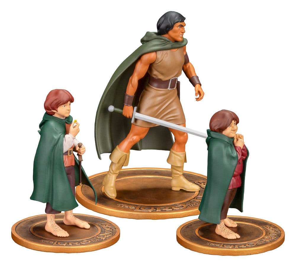 Le Seigneur des Anneaux Animated Film pack 3 figurines PVC Frodo, Aragorn, and Samwise
