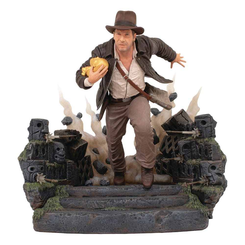 Indiana Jones: Les Aventuriers de l'arche maudit Deluxe Gallery statuette PVC Escape with Idol 25 cm