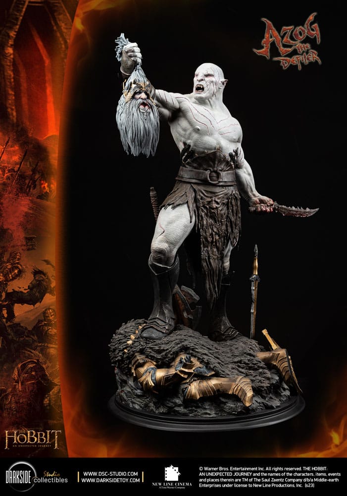 Le Hobbit Un voyage statuette 1/3 MS Series Azog The Defiler John Howe Signature Edition 90 cm