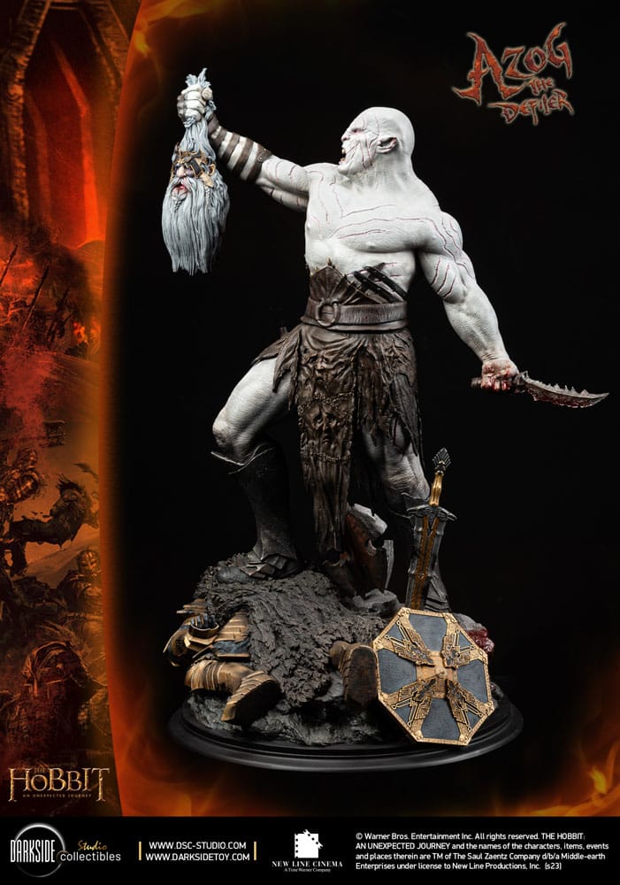 Le Hobbit Un voyage statuette 1/3 MS Series Azog The Defiler John Howe Signature Edition 90 cm