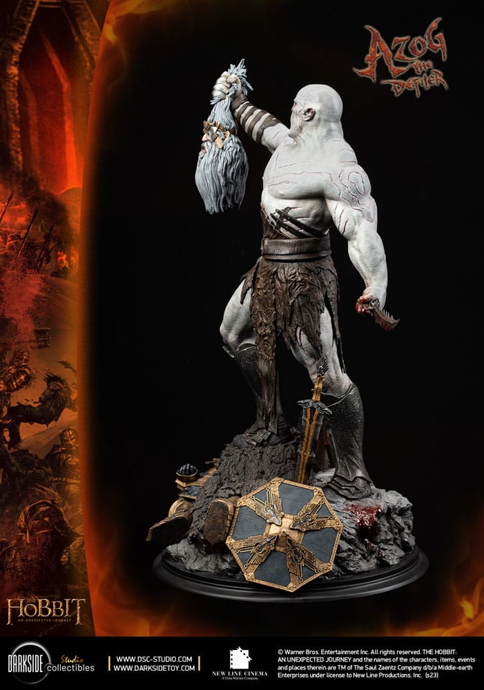 Le Hobbit Un voyage statuette 1/3 MS Series Azog The Defiler John Howe Signature Edition 90 cm