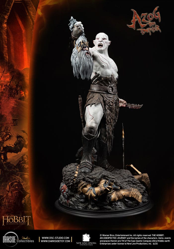 Le Hobbit Un voyage statuette 1/3 MS Series Azog The Defiler John Howe Signature Edition 90 cm