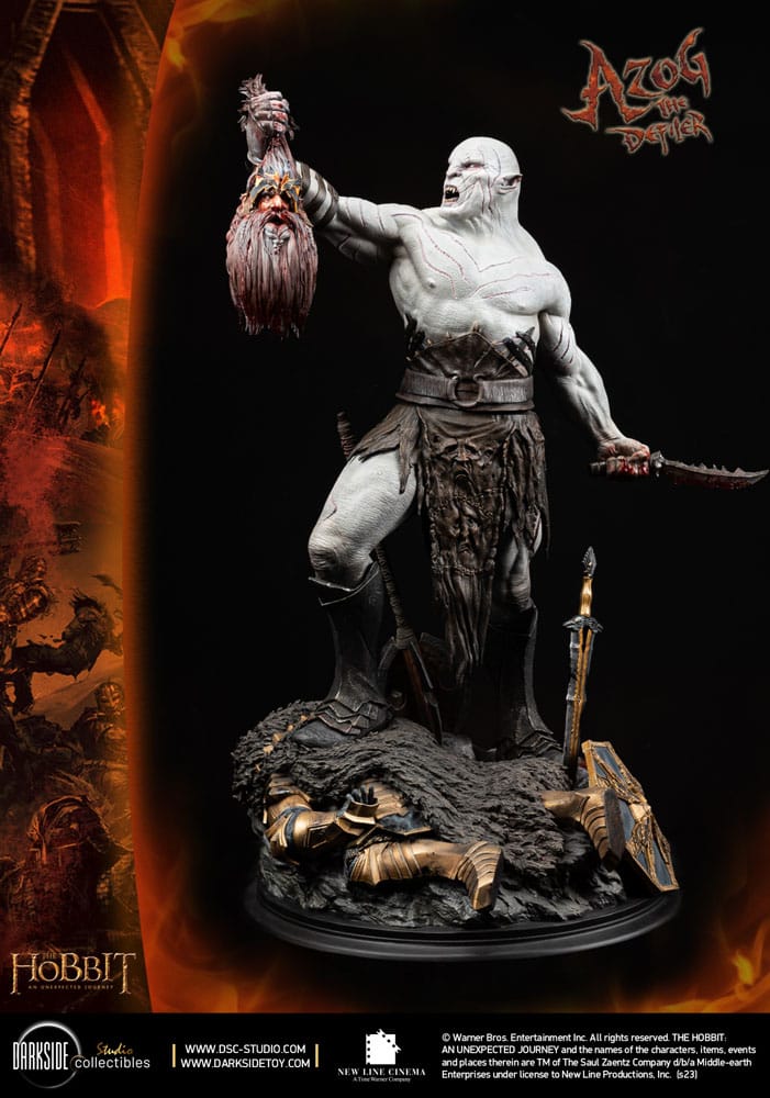 Le Hobbit Un voyage statuette 1/3 MS Series Azog The Defiler John Howe Signature Edition 90 cm