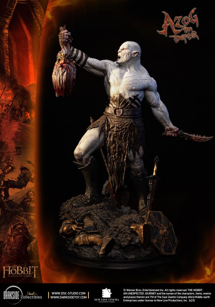 Le Hobbit Un voyage statuette 1/3 MS Series Azog The Defiler John Howe Signature Edition 90 cm