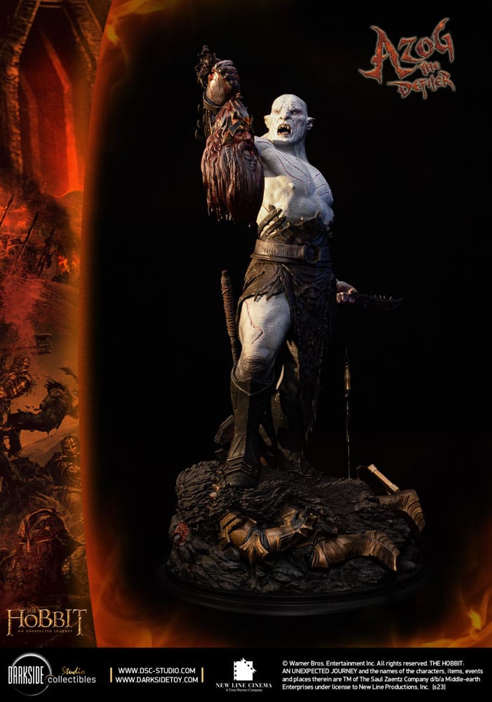 Le Hobbit Un voyage statuette 1/3 MS Series Azog The Defiler John Howe Signature Edition 90 cm