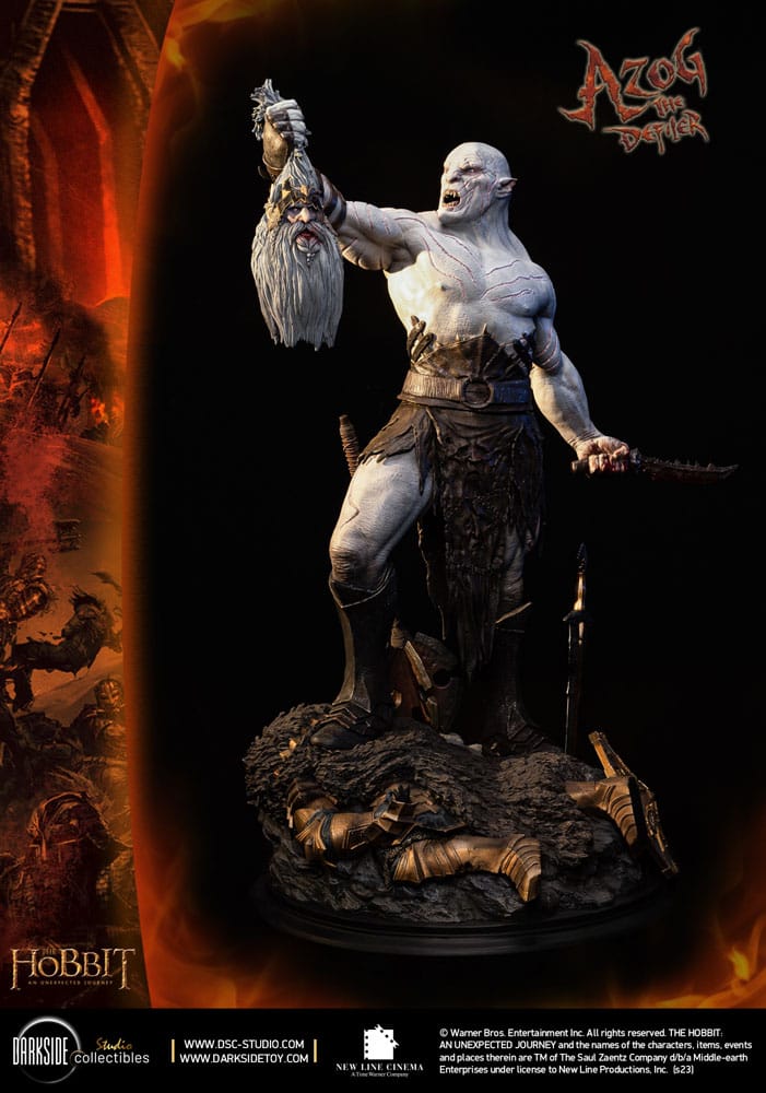 Le Hobbit Un voyage statuette 1/3 MS Series Azog The Defiler John Howe Signature Edition 90 cm
