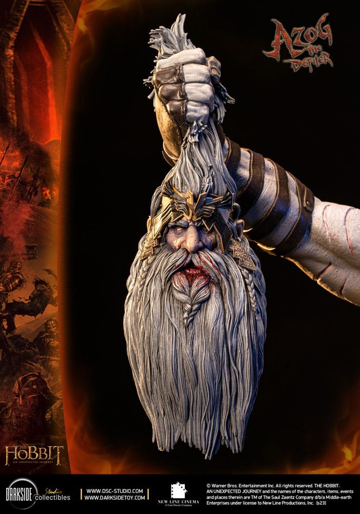Le Hobbit Un voyage statuette 1/3 MS Series Azog The Defiler John Howe Signature Edition 90 cm