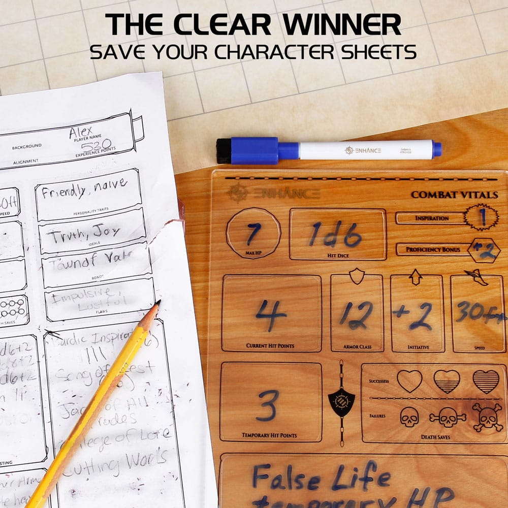 Enhance RPG Series fiches de personnage acrylique *ANGLAIS*