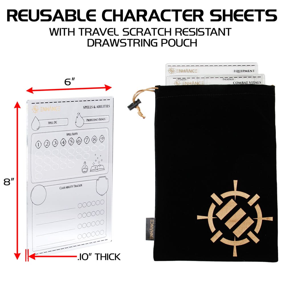 Enhance RPG Series fiches de personnage acrylique *ANGLAIS*