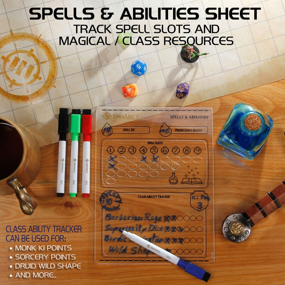 Enhance RPG Series fiches de personnage acrylique *ANGLAIS*