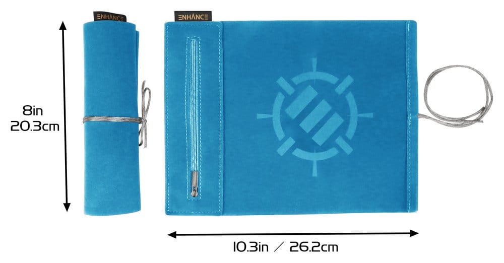 Enhance Accessoires de table Roll on a Scroll Dé et tapis à rouler Bleu