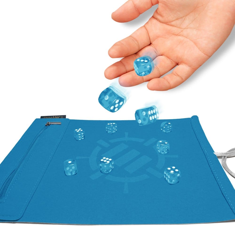 Enhance Accessoires de table Roll on a Scroll Dé et tapis à rouler Bleu