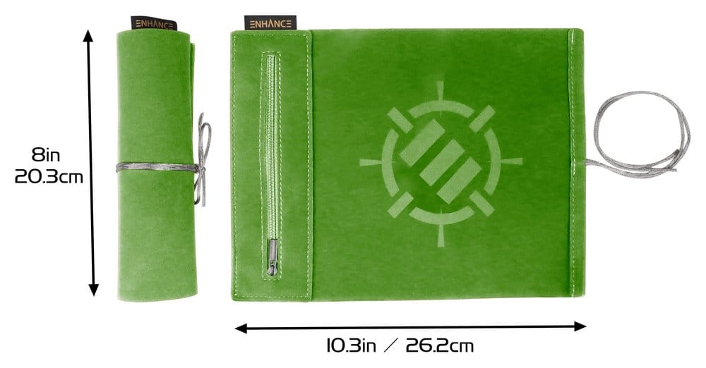Enhance Accessoires de table Roll on a Scroll Dé et tapis à rouler Vert