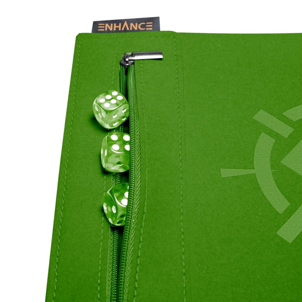 Enhance Accessoires de table Roll on a Scroll Dé et tapis à rouler Vert