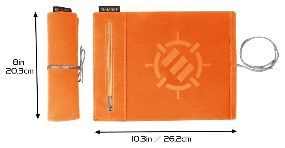Enhance Accessoires de table Roll on a Scroll Dé et tapis à rouler Orange