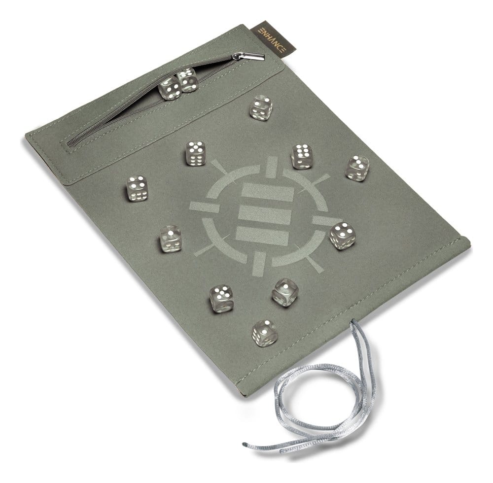 Enhance Accessoires de table Roll on a Scroll Dé et tapis à rouler Argent