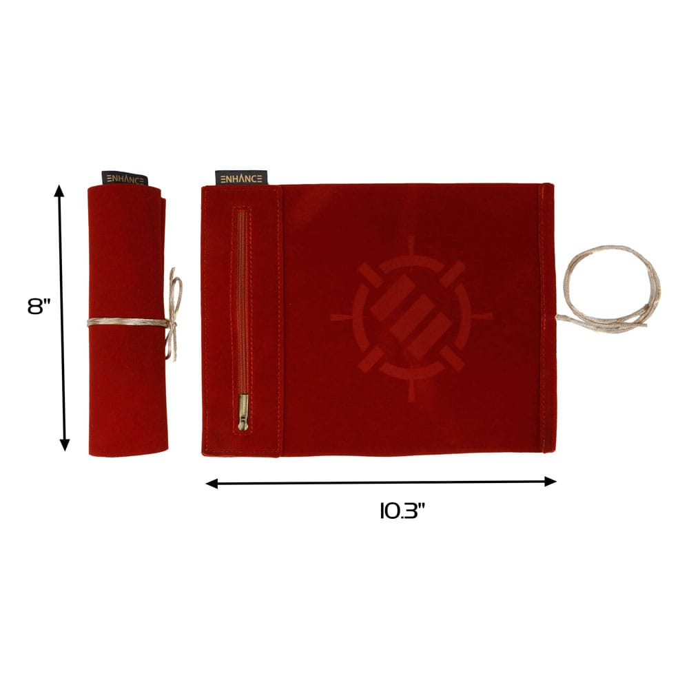 Enhance Tabletop Roll on a Scroll Sac avec dés Rouge