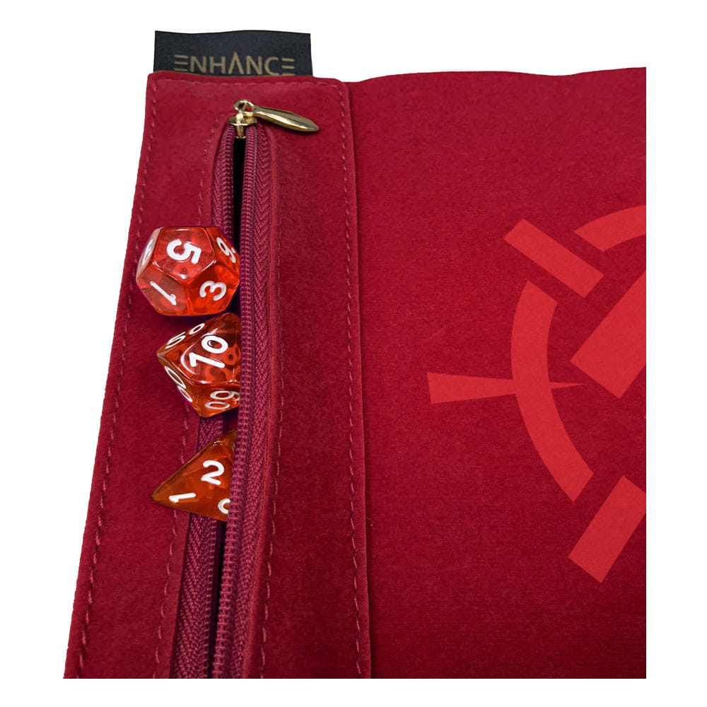 Enhance Tabletop Roll on a Scroll Sac avec dés Rouge