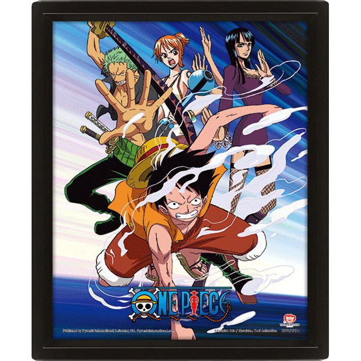 One Piece poster effet 3D Straw Hat Pirates Assault 26 x 20 cm