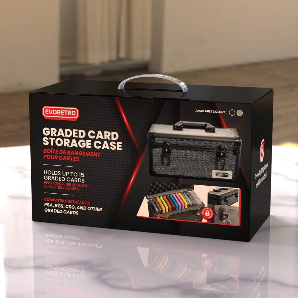 Evoretro valise TCG pour 15 Slabs Gray 33,9 x 13,4 cm