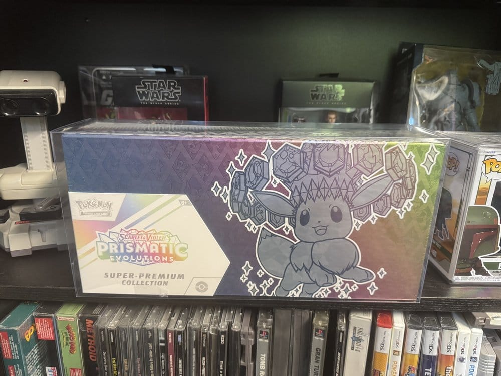 Pack 2 boîtes de protection en PET pour Pokémon Prismatic Evolutions Super Collection Box 38 x 18 cm