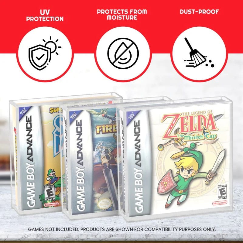 Pack 2 boîtes de protection en acrylique pour jeux Game Boy/Game Boy Advance