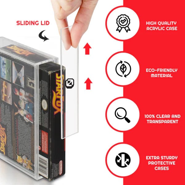 Pack 2 boîtes de protection en acrylique pour jeuxr SNES/N64 Games
