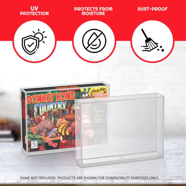 Pack 2 boîtes de protection en acrylique pour jeuxr SNES/N64 Games