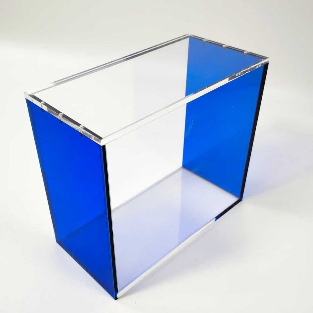 Evoretro Présentoir Magnétique en Acrylique pour ETB avec Côtés Colorés - Bleu