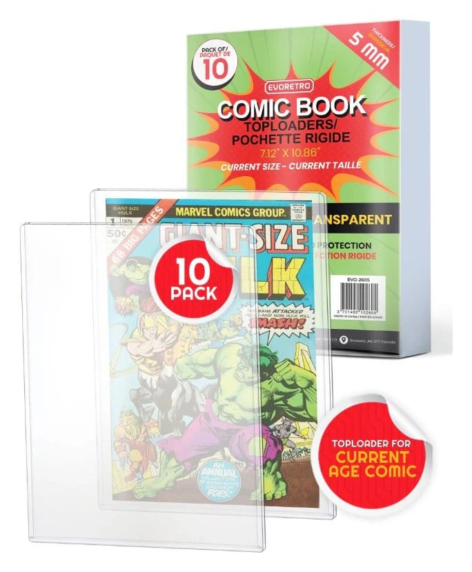 Evoretro Toploader pour Comics pack de 10 Current
