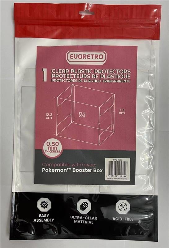 Evoretro Pack 1 boîte de protection en PET pour Pokémon Booster Box