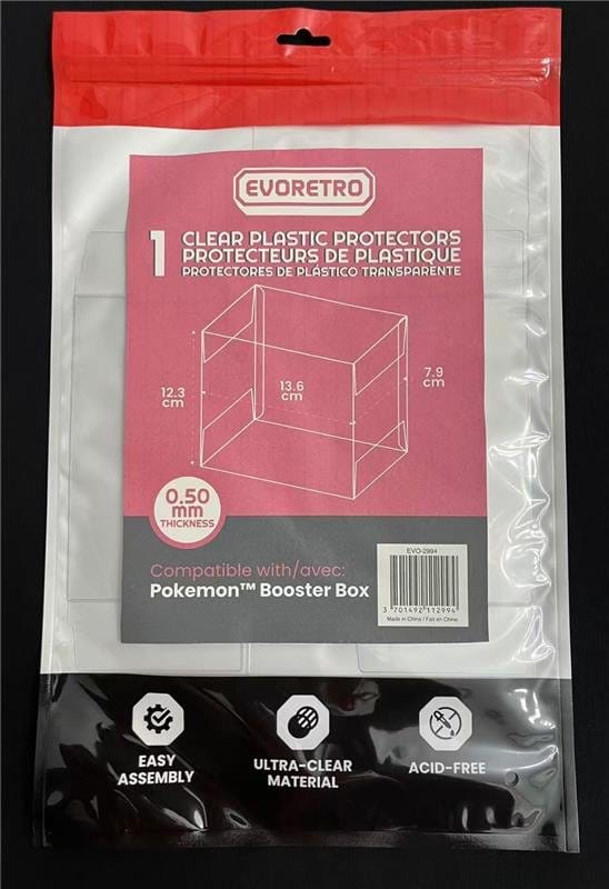 Evoretro Pack 1 boîte de protection en PET pour Pokémon Booster Box